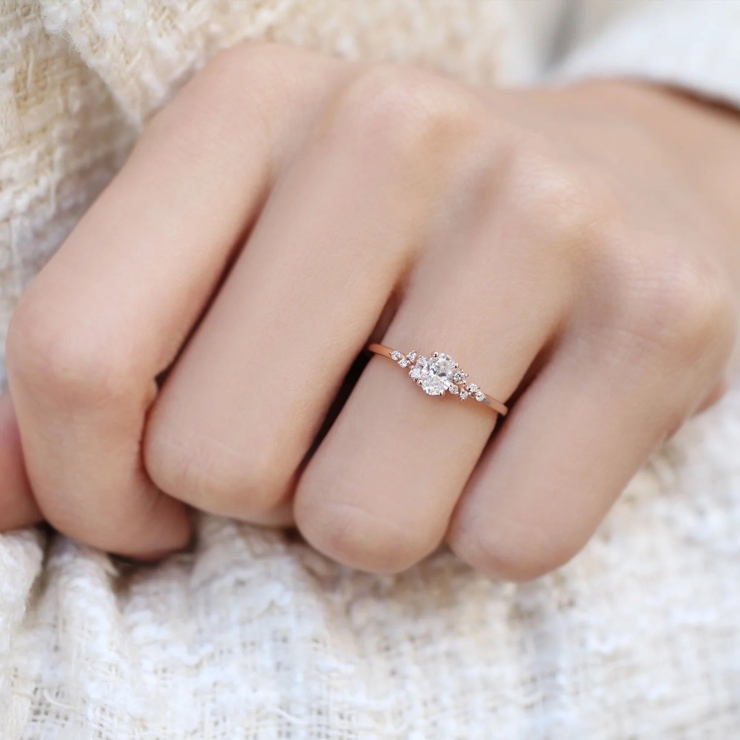0.40 Karat Vintage Asymmetrischer Diamantring