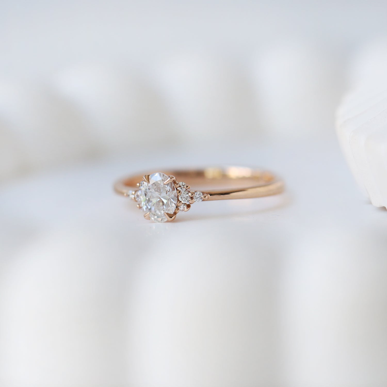 0.45 Carat H SI2 HRD Vintage Design Mina Diamond Ring