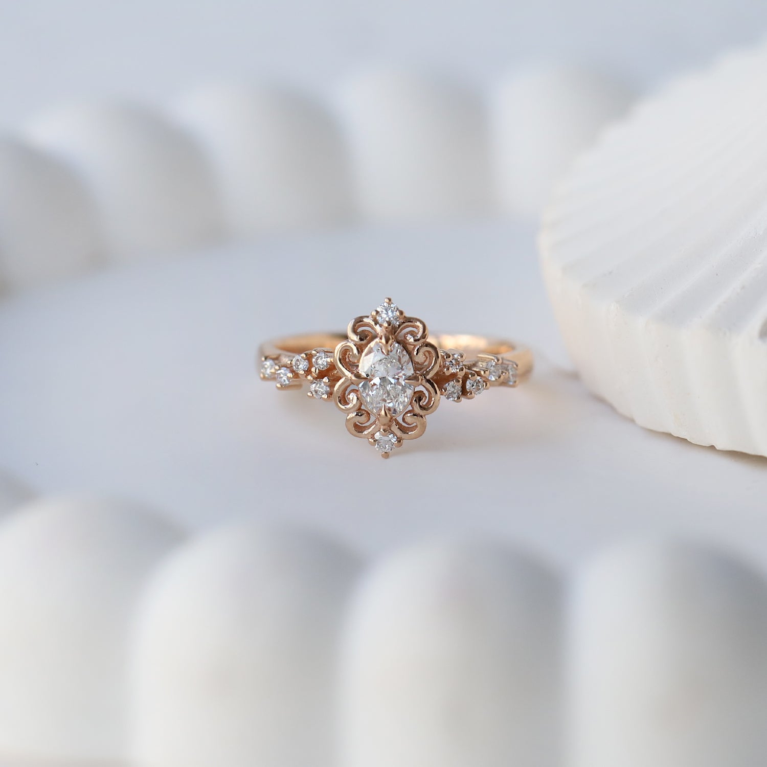 0.45 Carat Vintage Mia Asymmetrical Diamond Ring