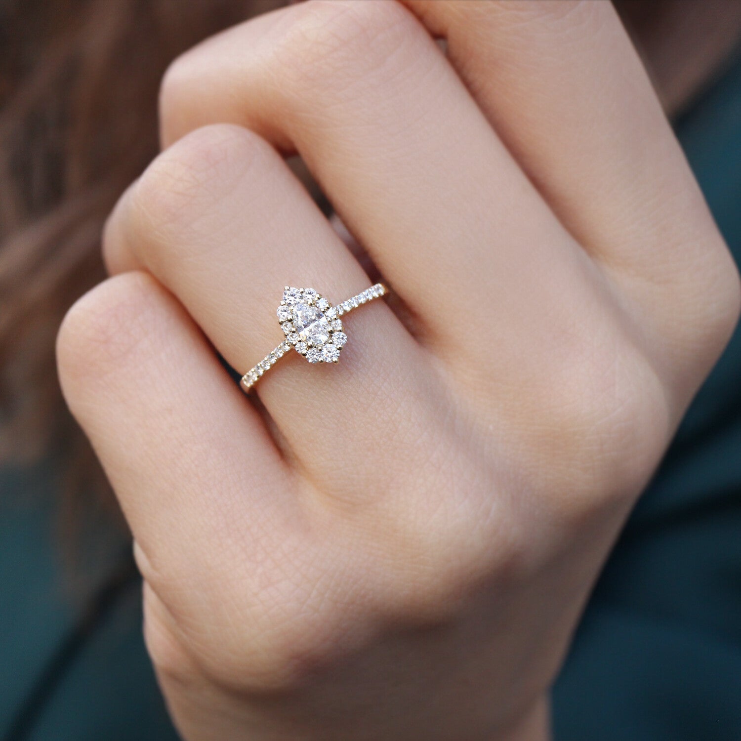 0.45 Carat Vintage Oval Lina Design Diamond Ring