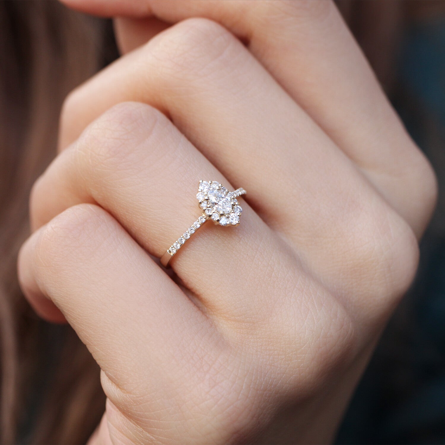 0.45 Carat Vintage Oval Lina Design Diamond Ring