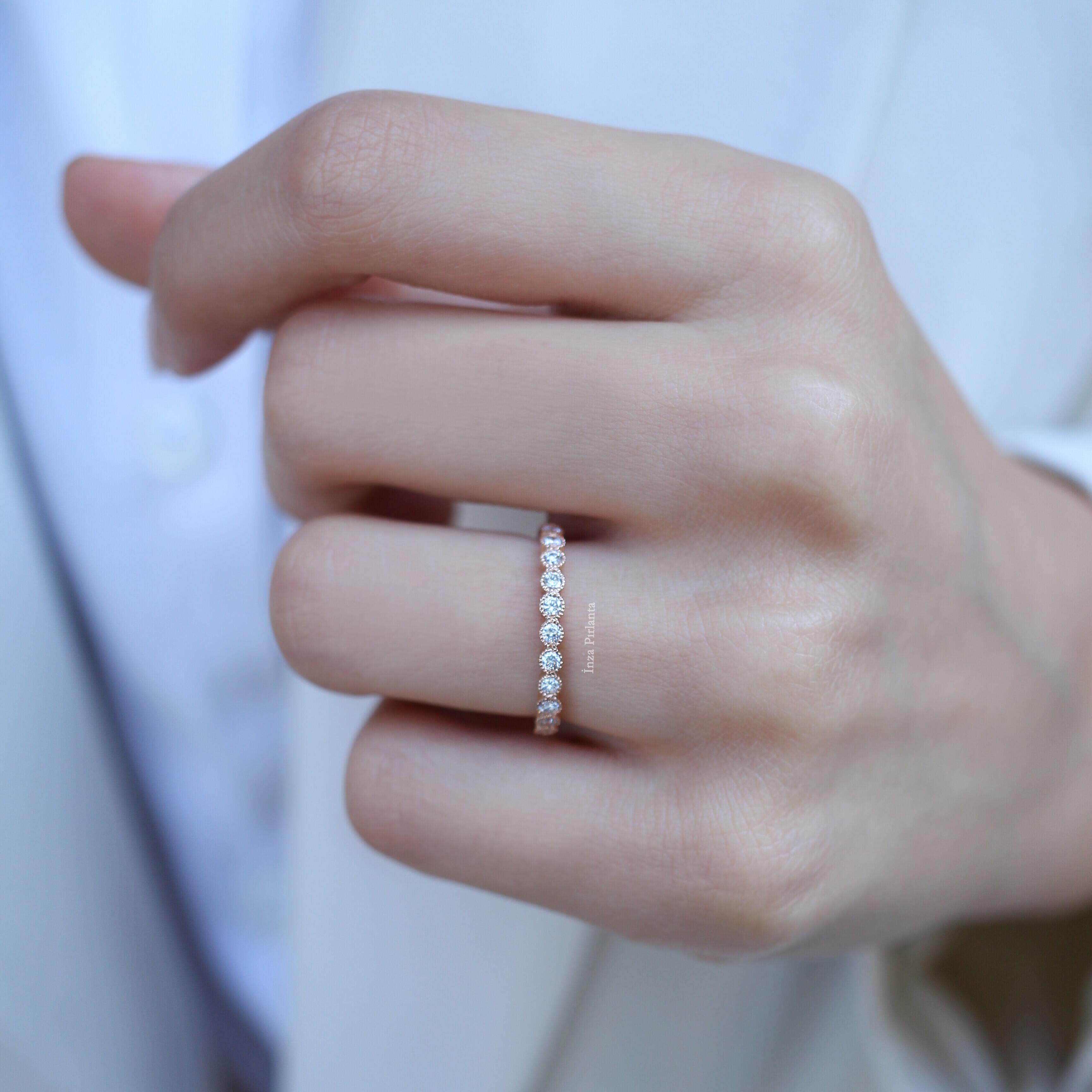 0.45 Carat Vintage Custom Design Half Eternity Diamond Ring