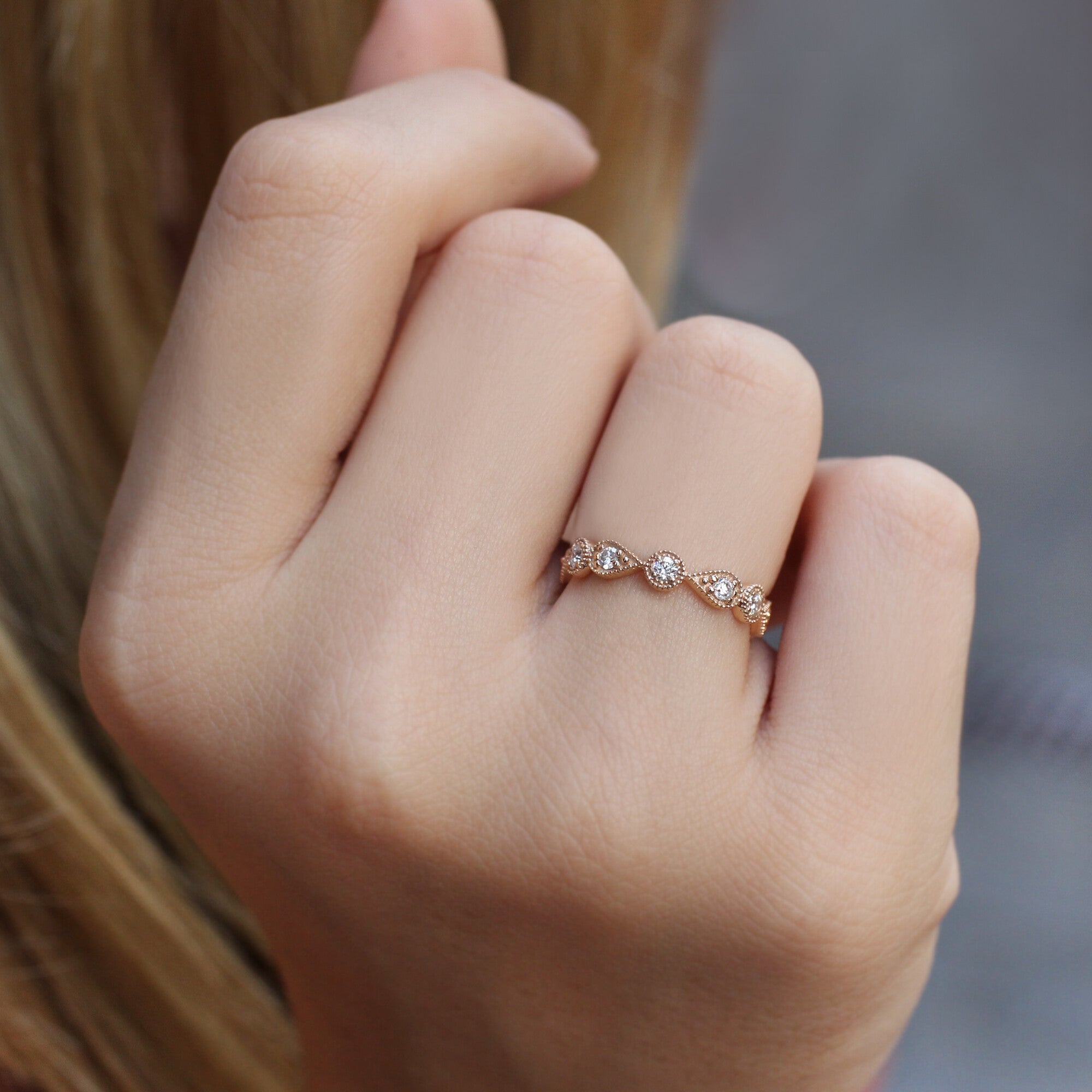 0.45 Carat Vintage Design Full Eternity Diamond Ring