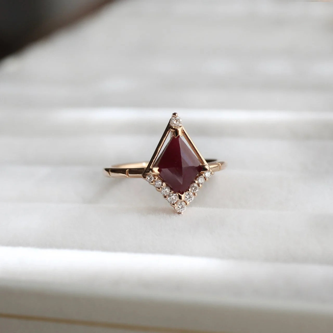 Vintage Custom Designed Ruby & Diamond Ring