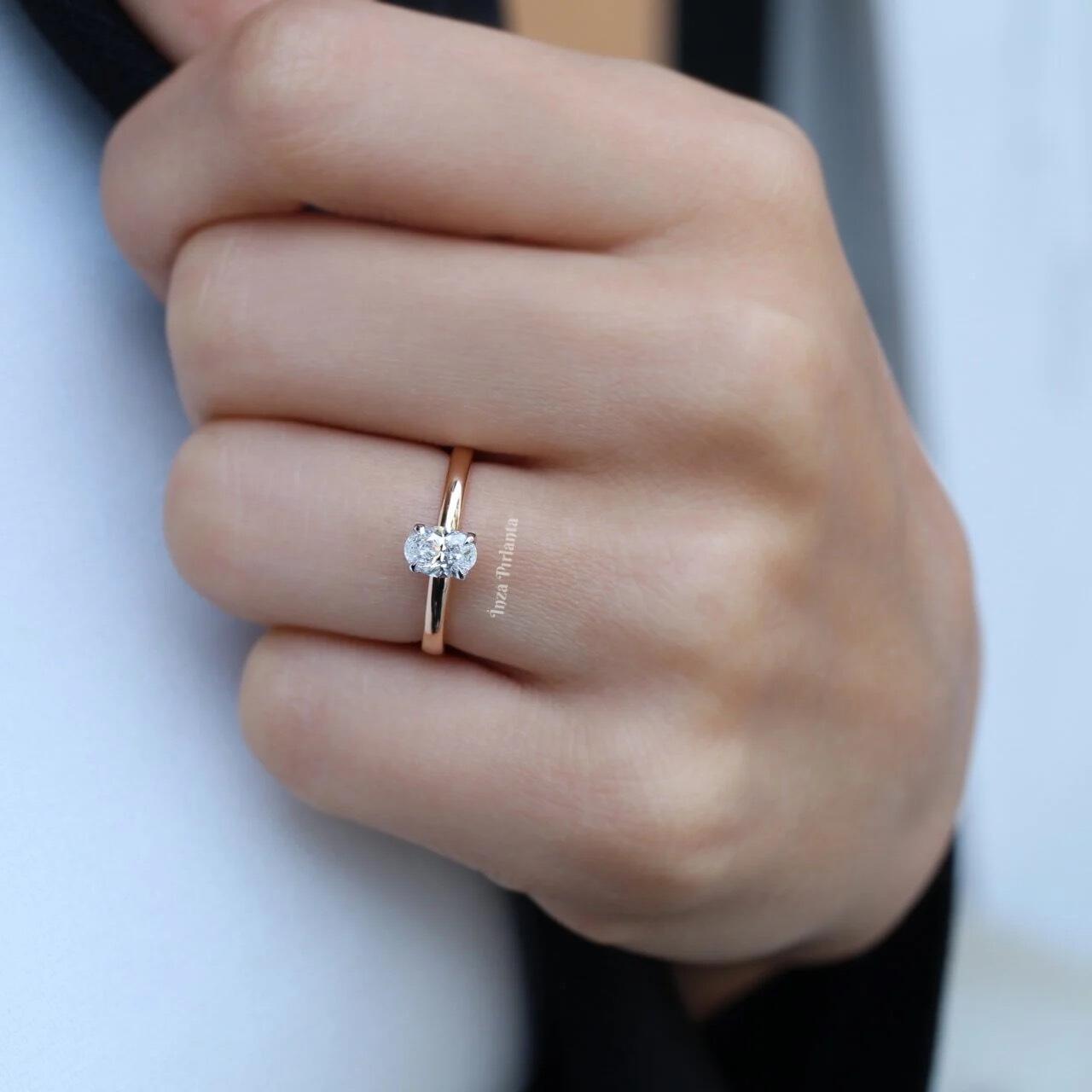 0.50 Carat Oval Diamond Solitaire Ring