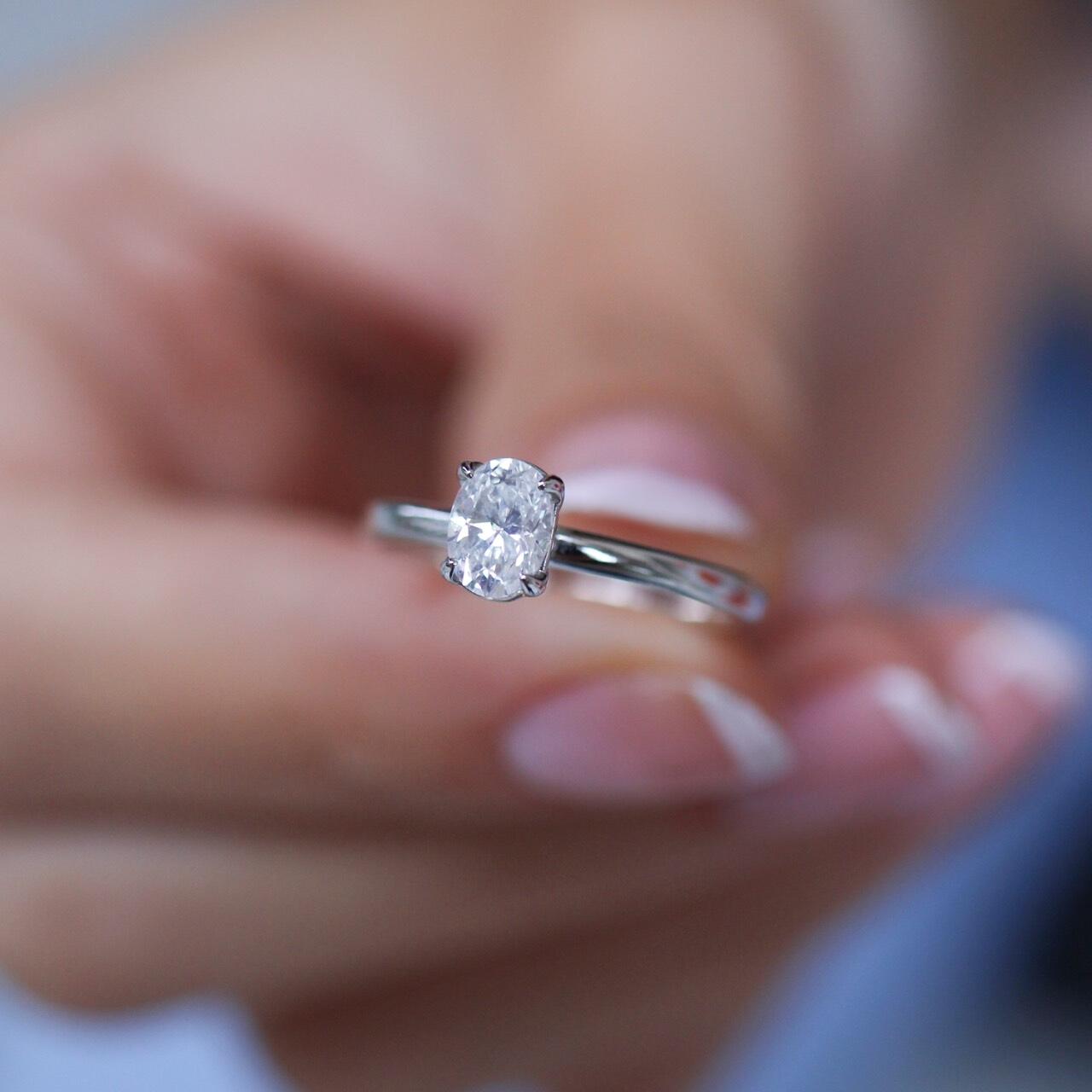 0.50 Carat Oval Diamond Solitaire Ring