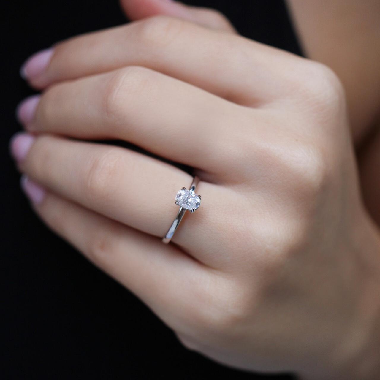 0.50 Carat Oval Diamond Solitaire Ring