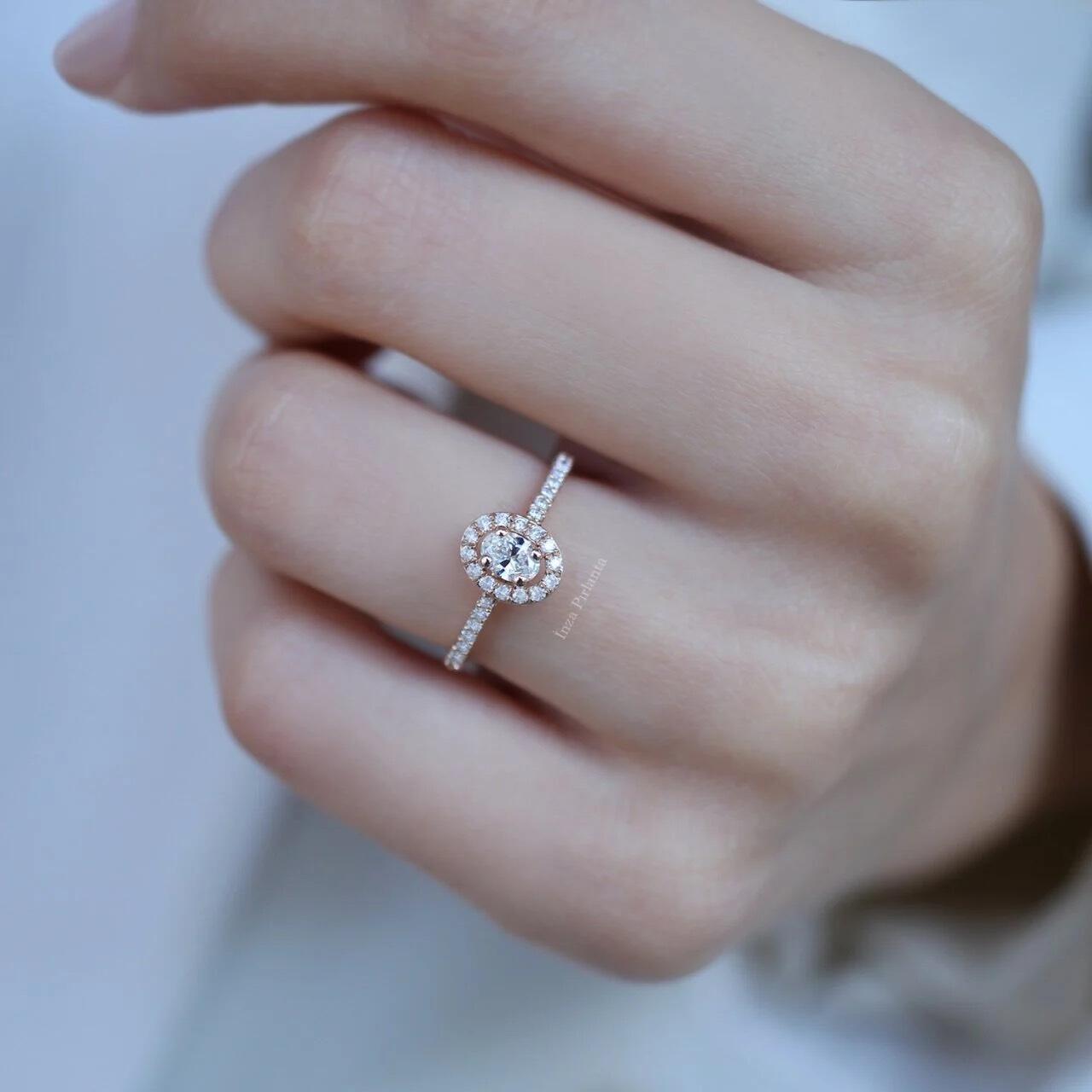 0.50 Carat Oval Diamond Solitaire Ring