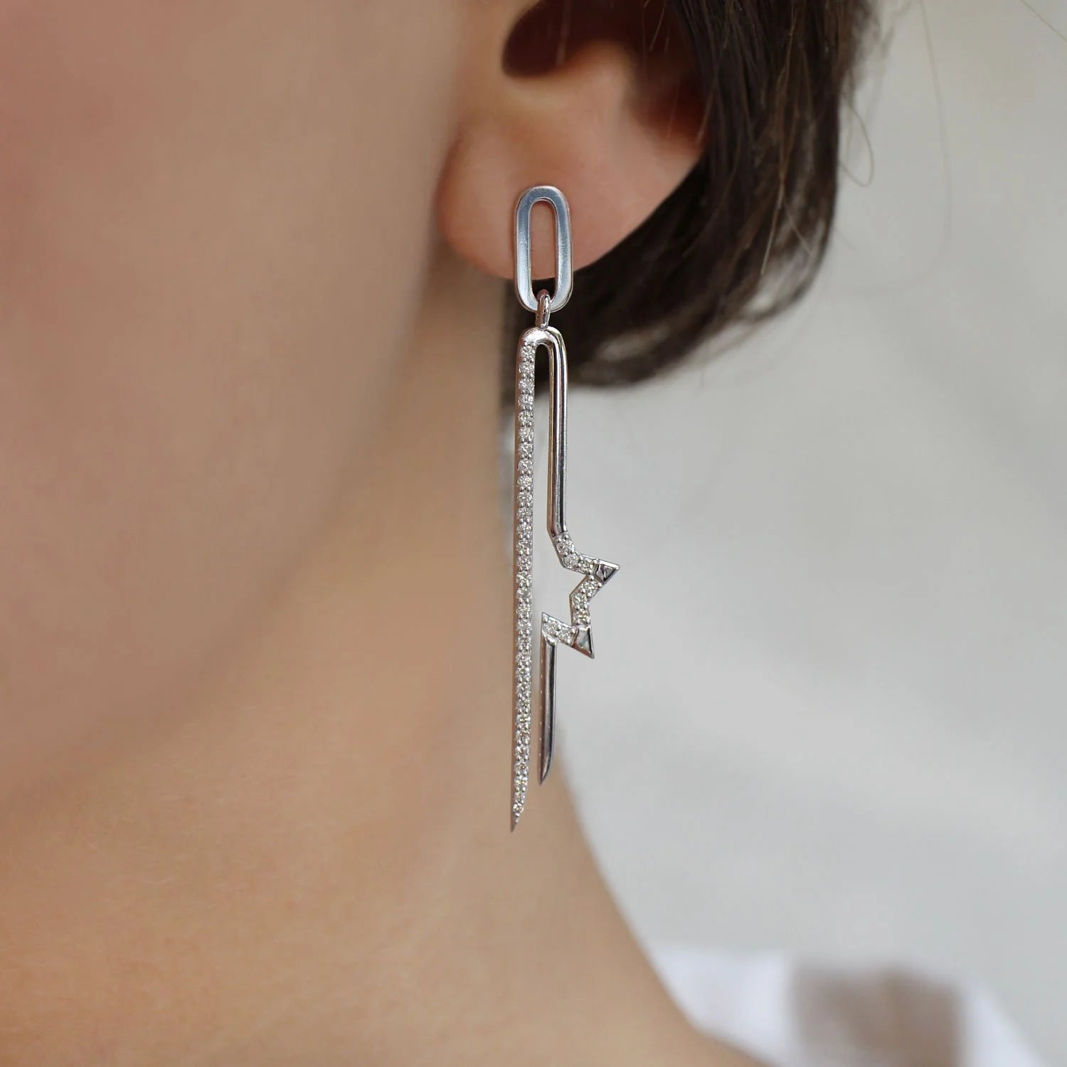 0.50 Carat Custom Design Diamond Star Earrings