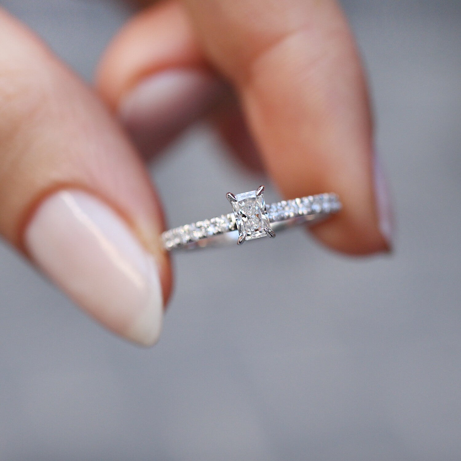 0.50 Carat Custom Designed Radiant Diamond Solitaire Ring