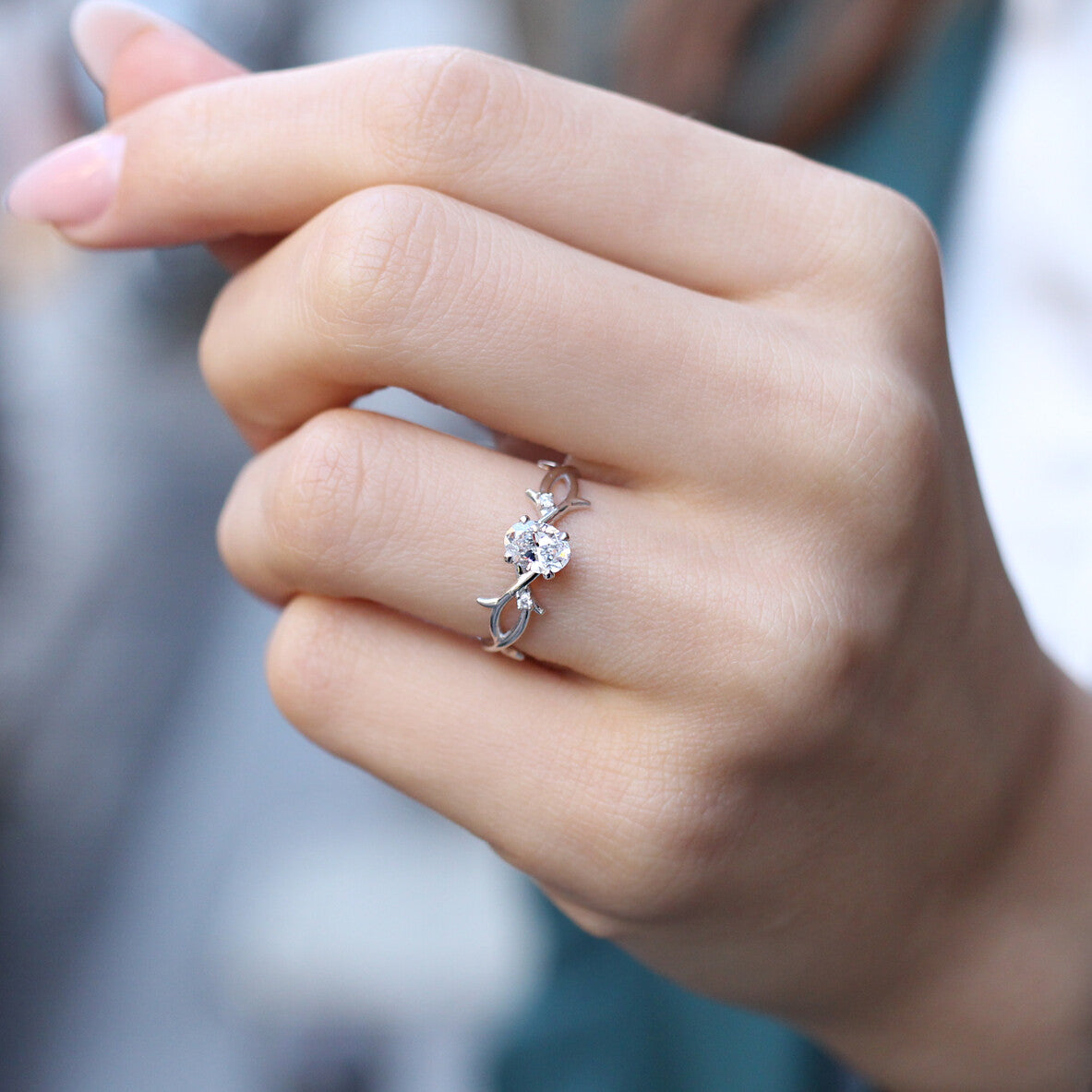 0.52 Carat Special Design Diamond Branch Solitaire Ring