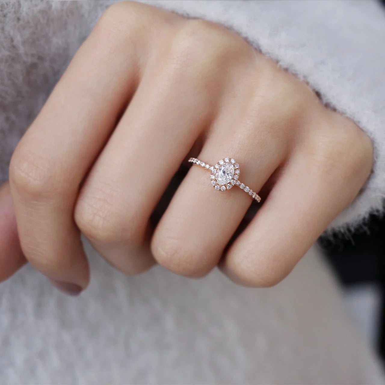 0.55 Carat Oval Diamond Solitaire Ring