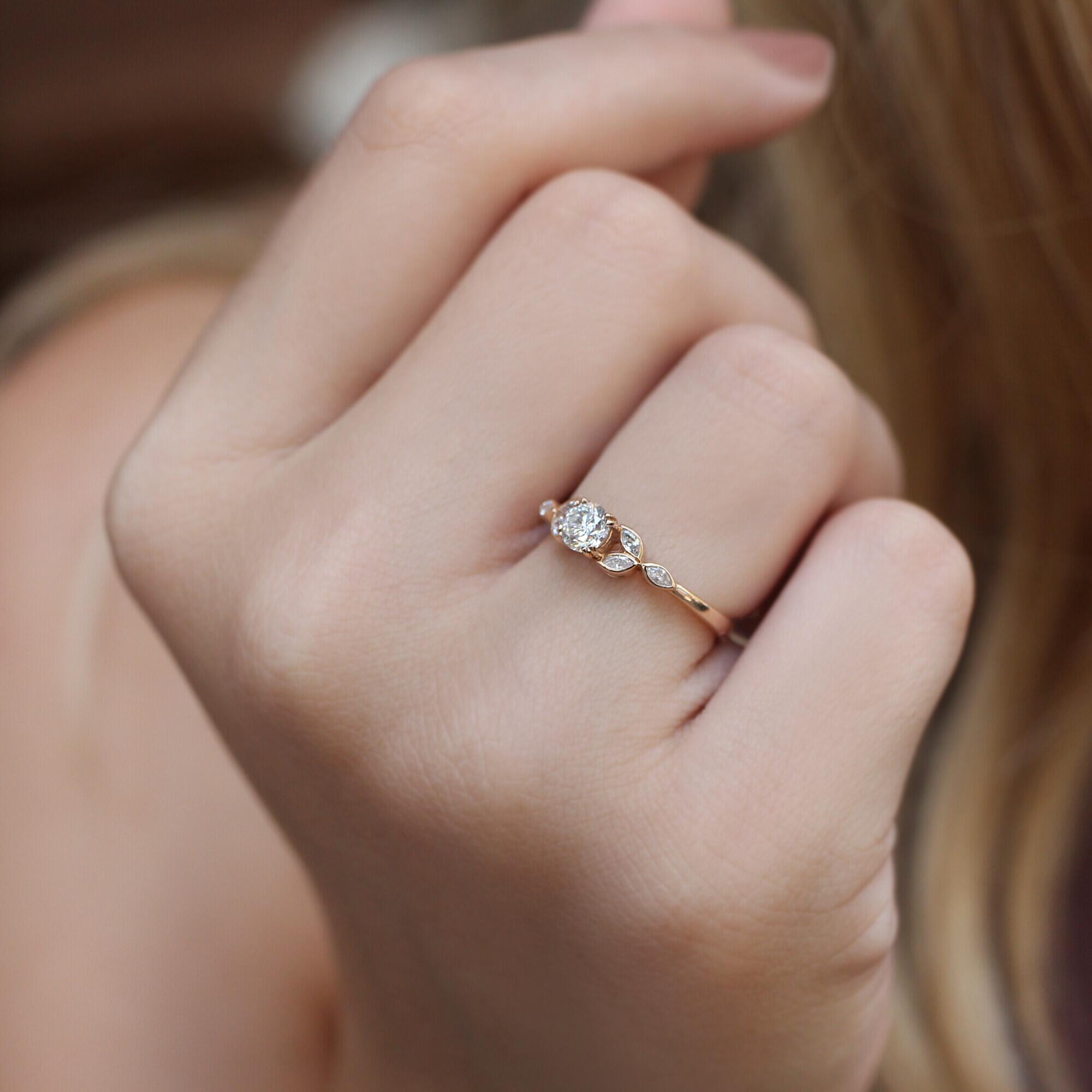 0,55 Karat Vintage Marquise-Diamantring