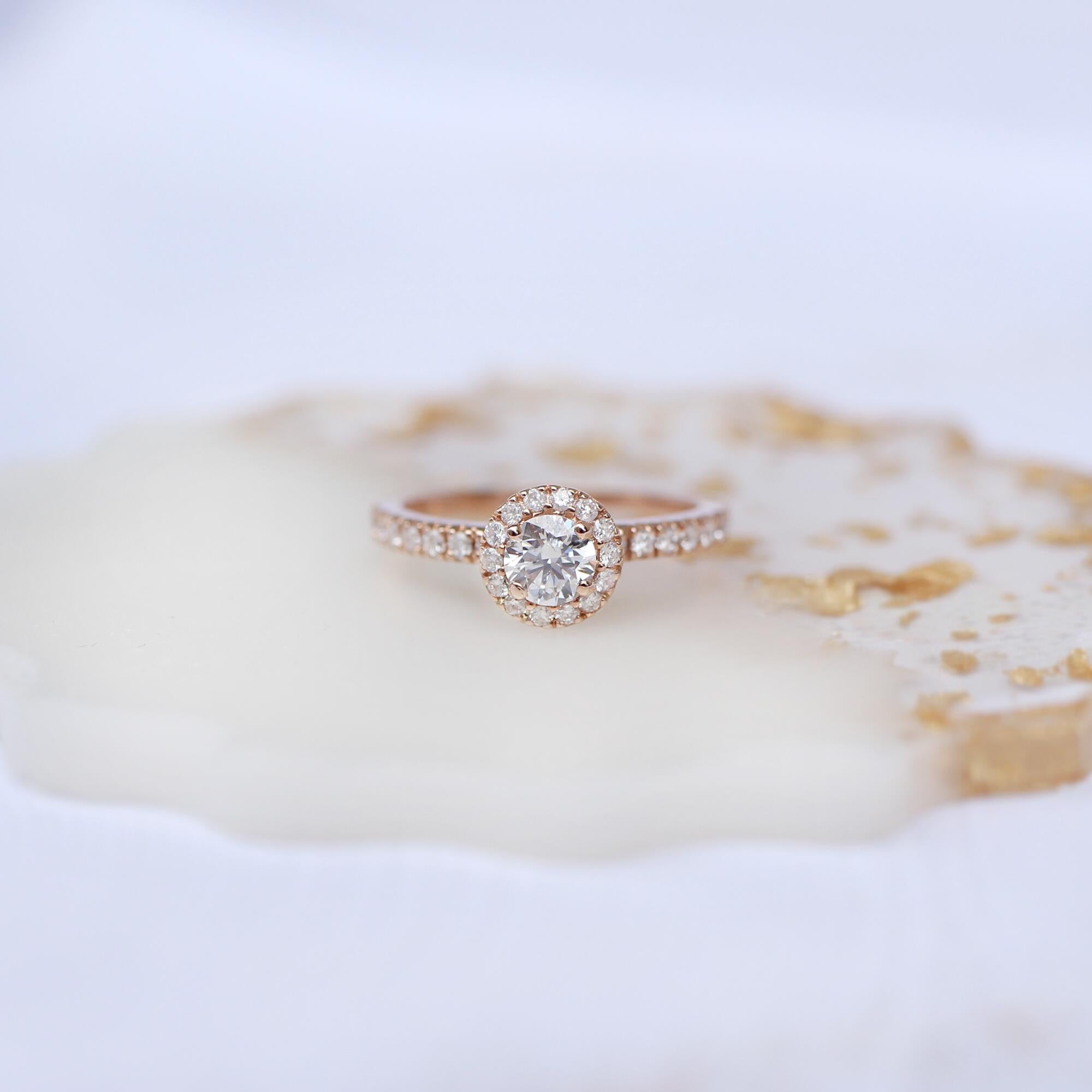 0.60 Carat Diamond Solitaire Ring with Side Stones