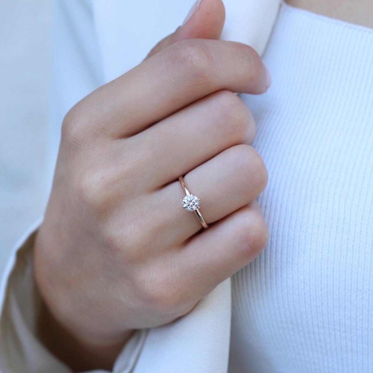 0.60 Carat F SI1 HRD Certified Diamond Solitaire Ring
