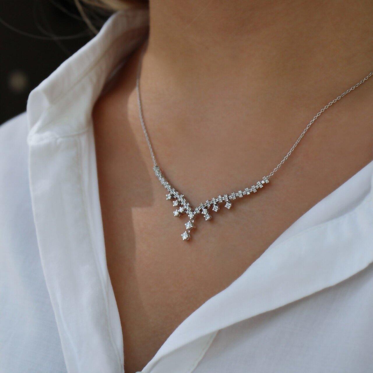 0,60 Karat Spezialanfertigung Diamant-Halskette