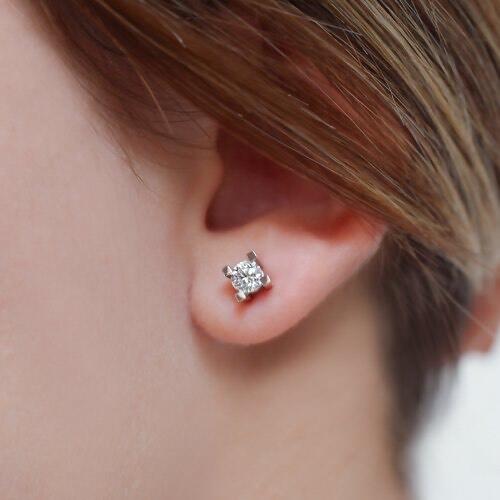 0.60 Carat Solitaire Diamond Earrings