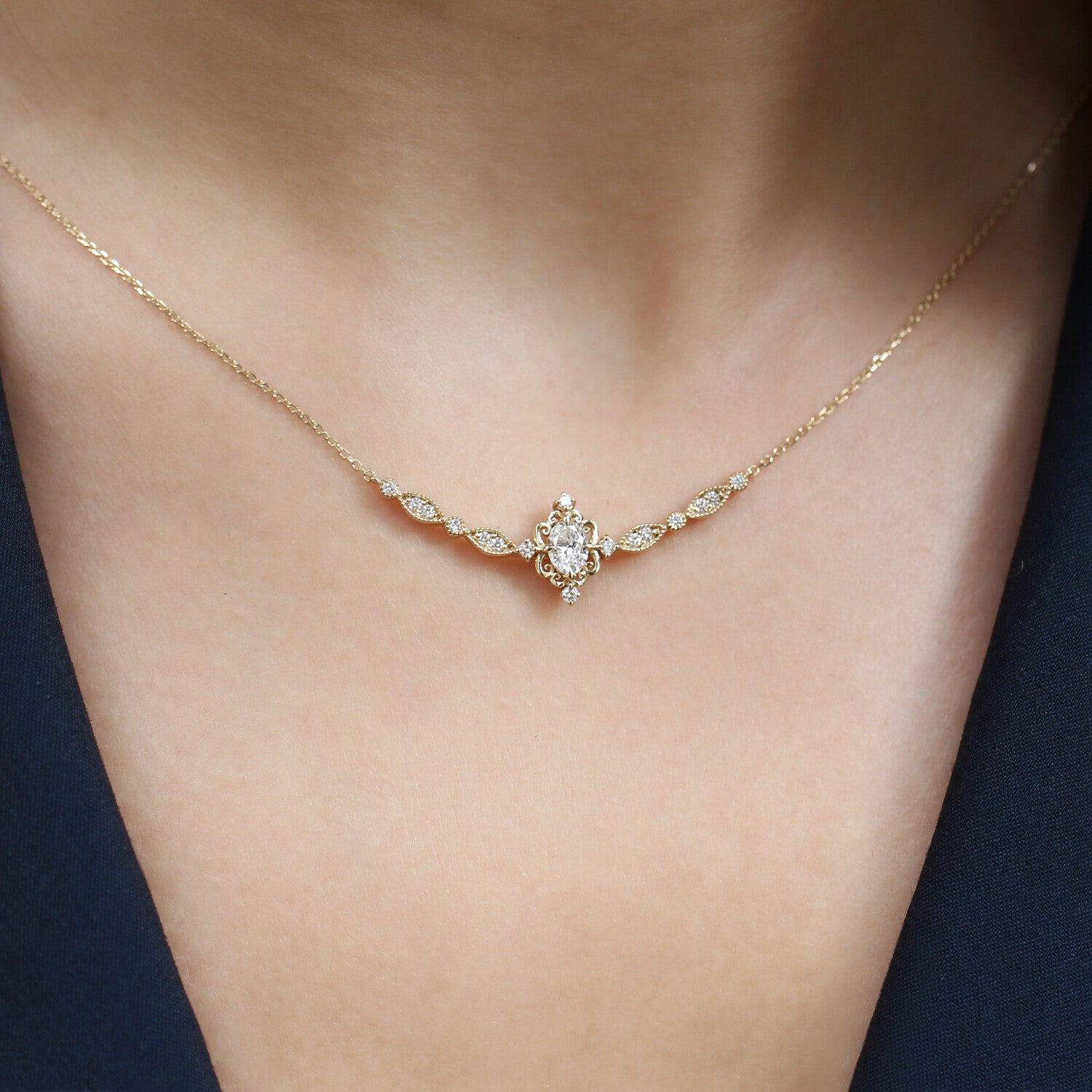 0.60 Carat Vintage Mia Design Diamond Necklace