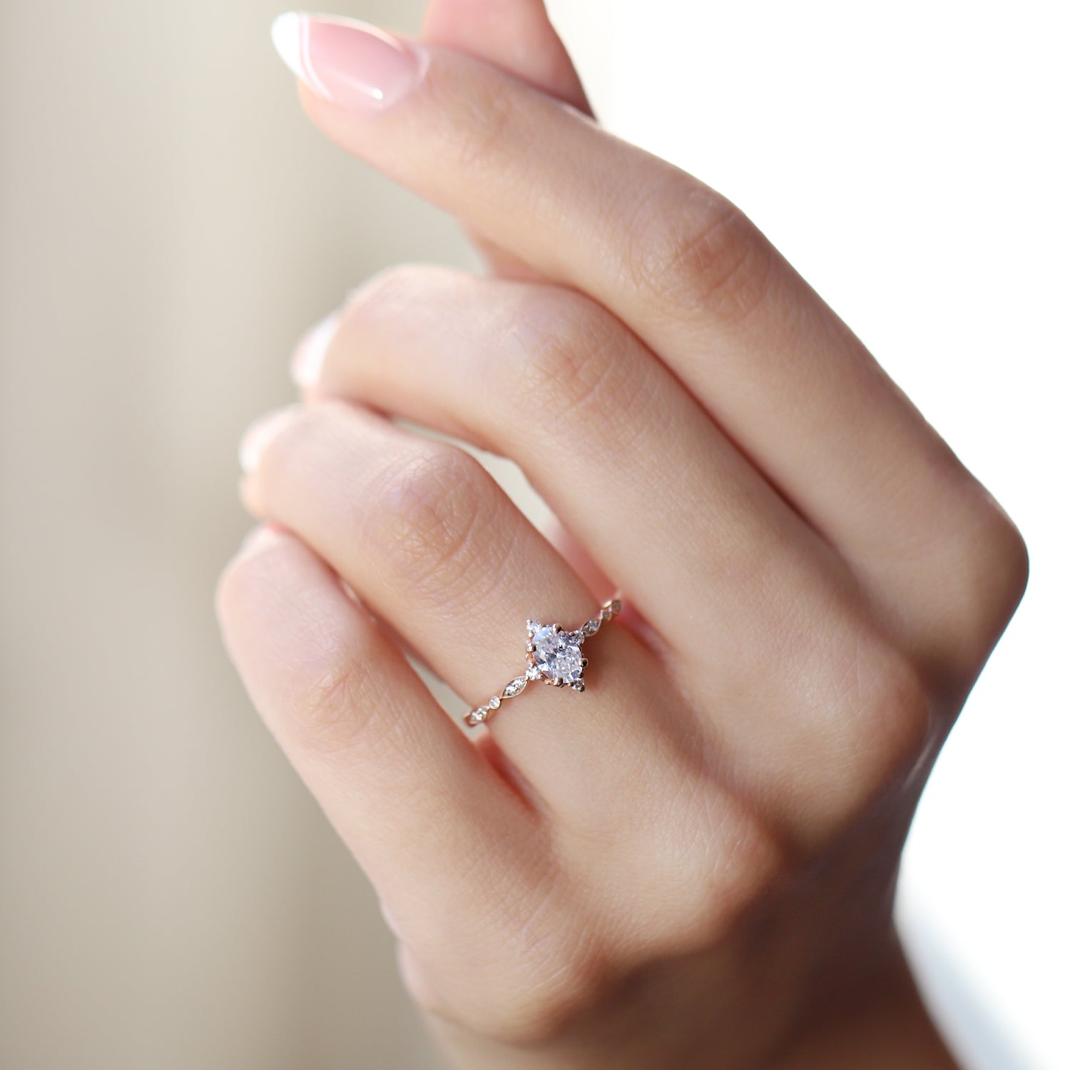 0.62 Carat H SI2 HRD Custom Design Mini Selius Diamond Ring