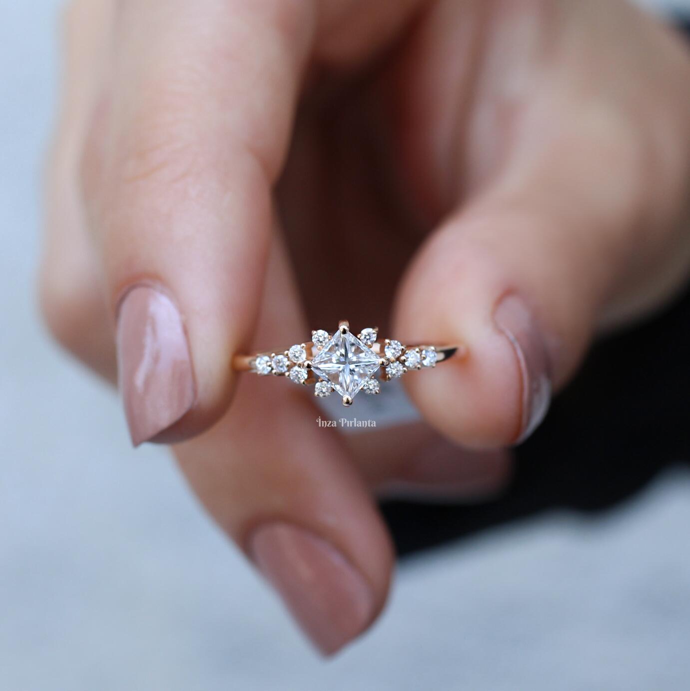 0.65 Karat Vintage Diamant-Prinzessin-Ring
