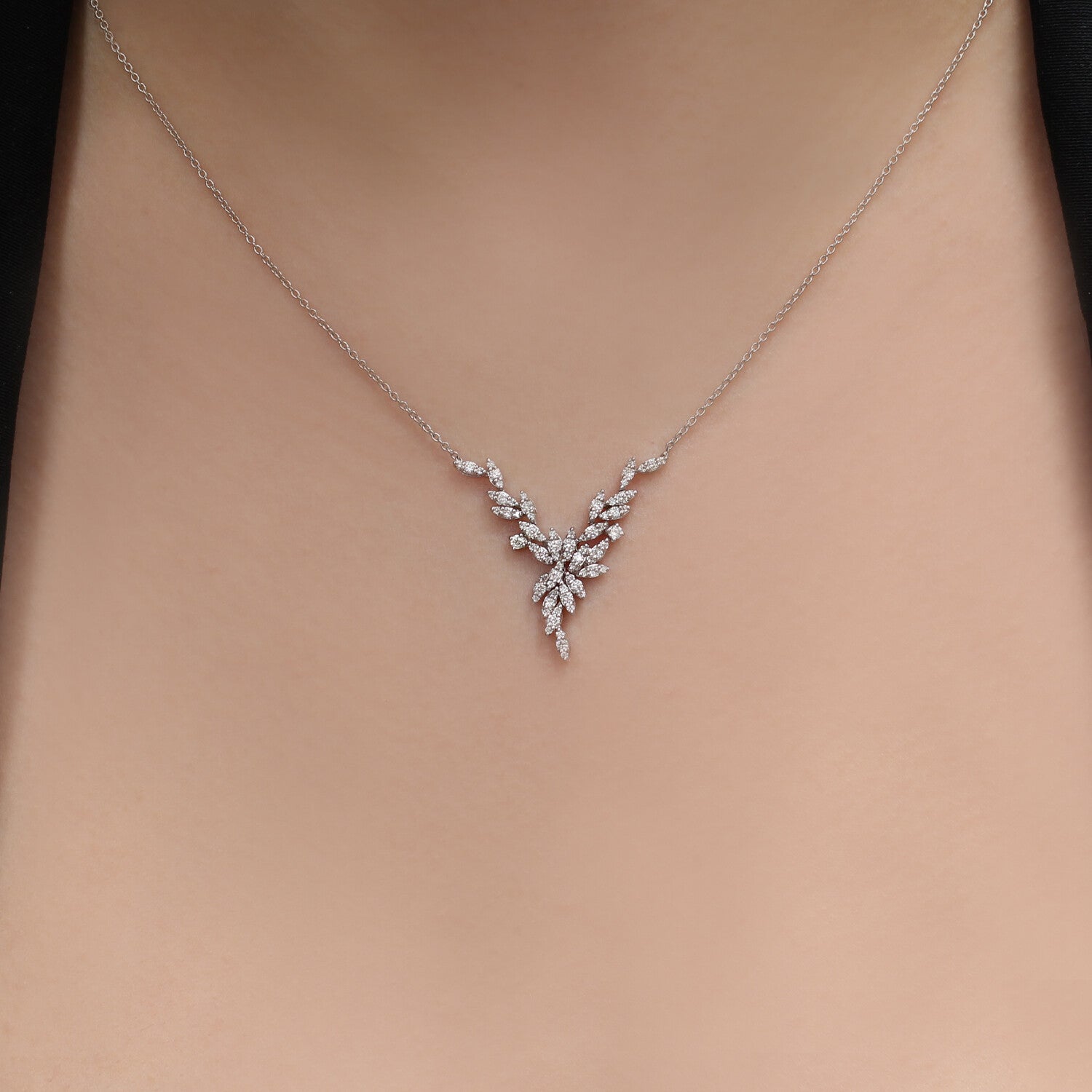 0.65 Carat Custom Design Diamond Necklace