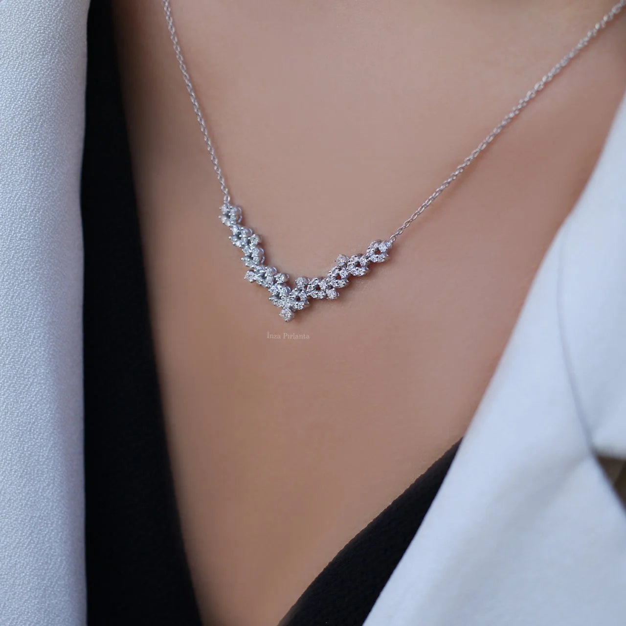 0.65 Carat Custom Design Diamond Necklace