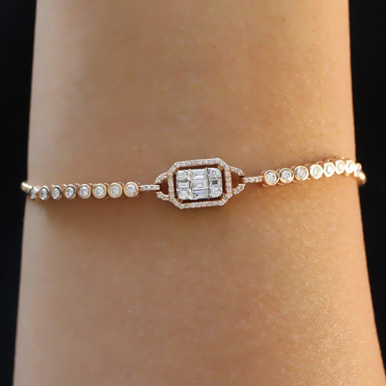 0.65 Carat Diamond Baguette Bracelet
