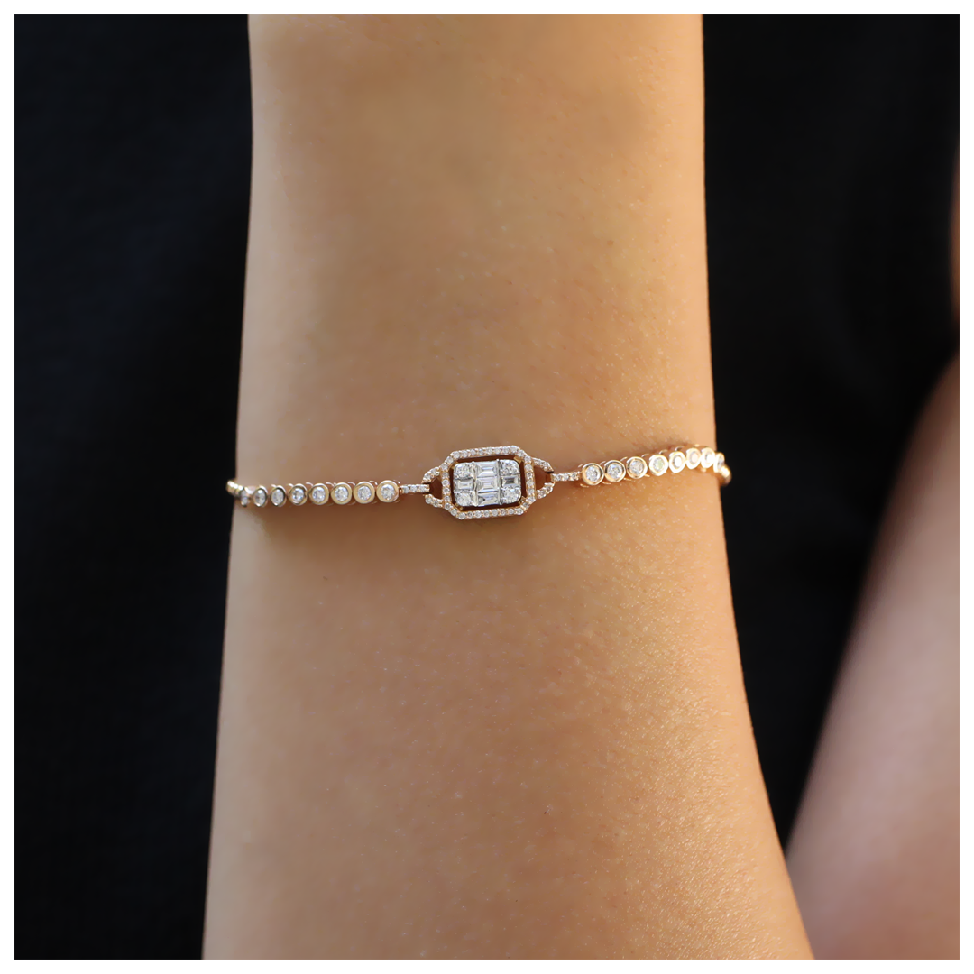 0.65 Carat Diamond Baguette Bracelet