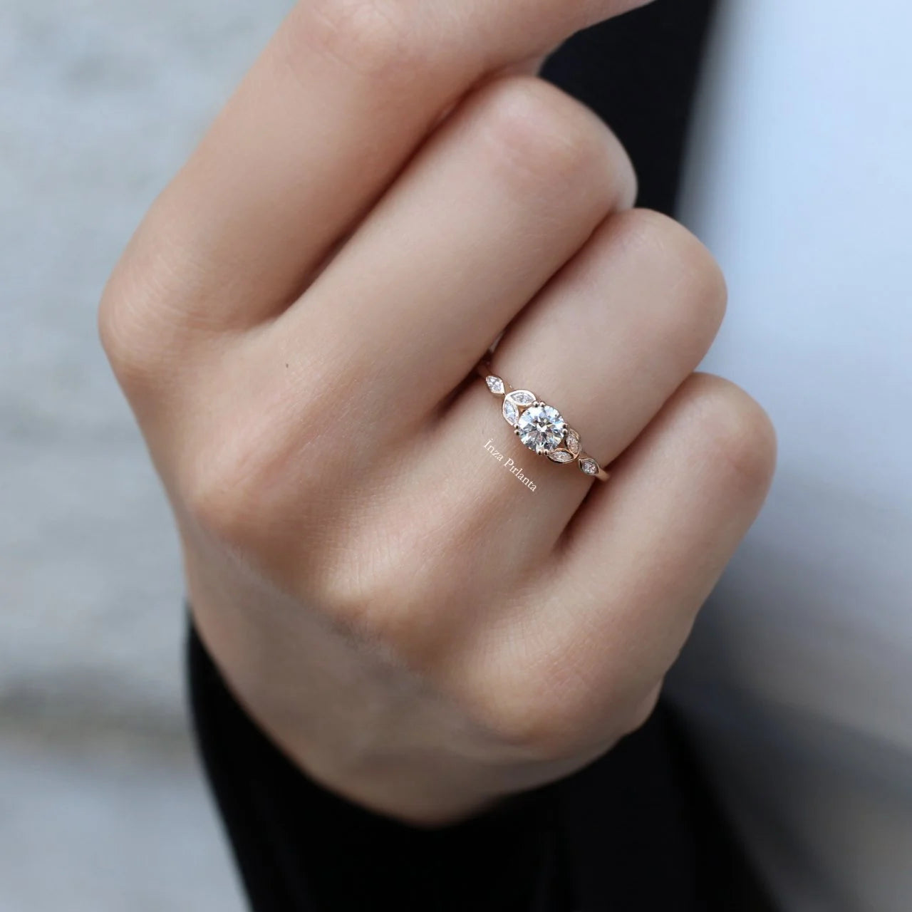 0.65 Karat Vintage Design Marquise Diamantring