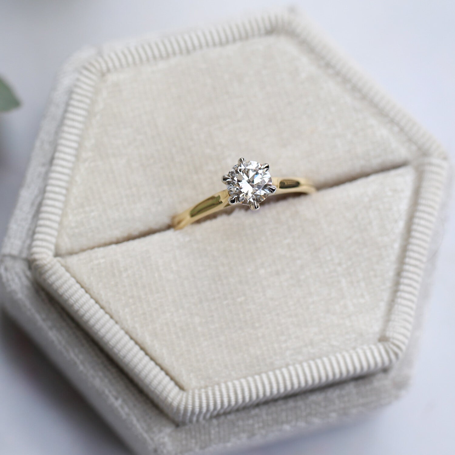 0.70 Carat F VS2 GIA Certified Solitaire Diamond Ring