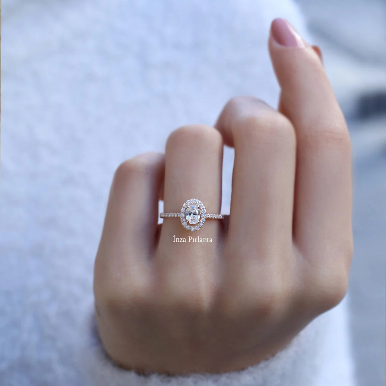 0.75 Carat Oval Solitaire Diamond Ring
