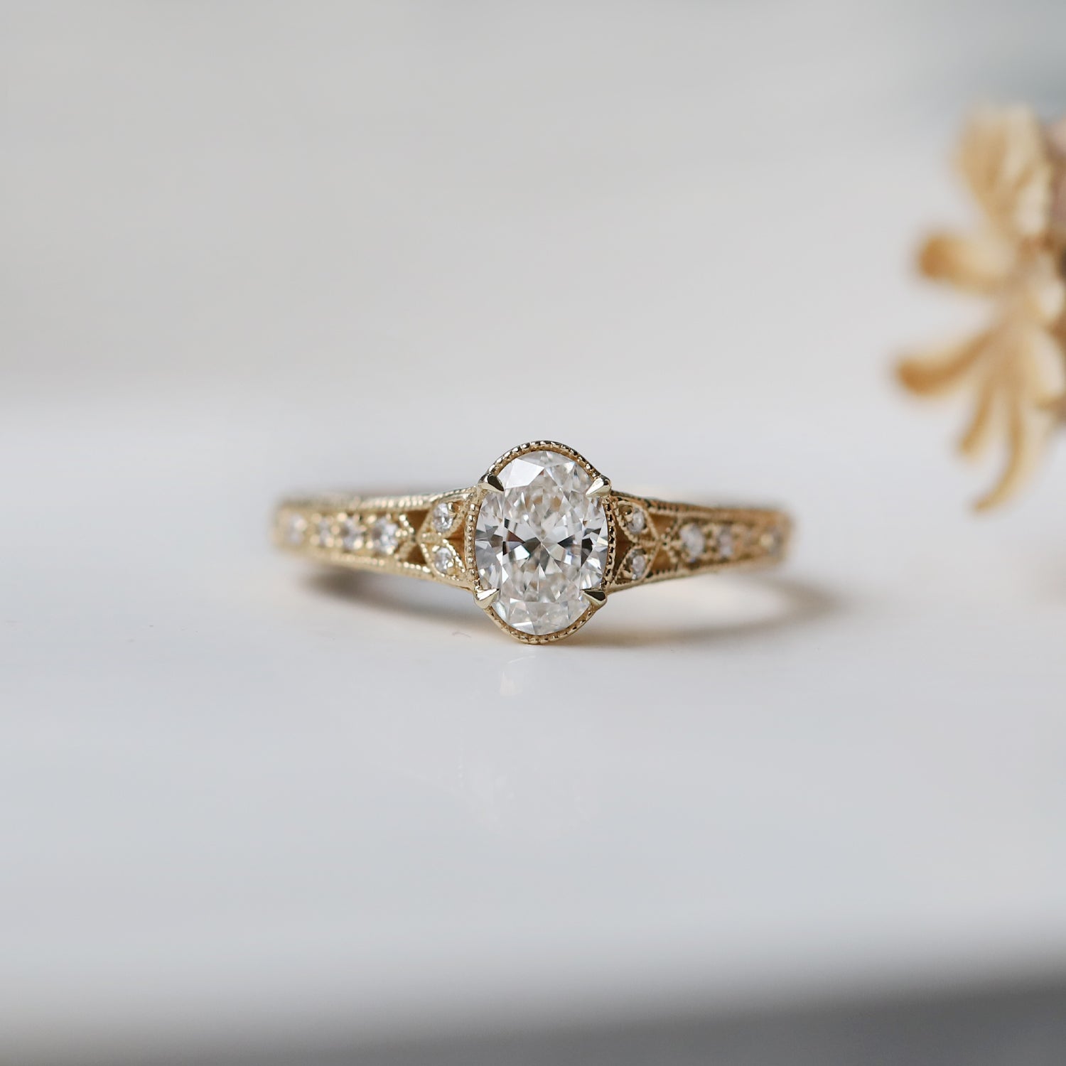 0.75 Carat F SI2 GIA Certified Tigris Design Diamond Ring