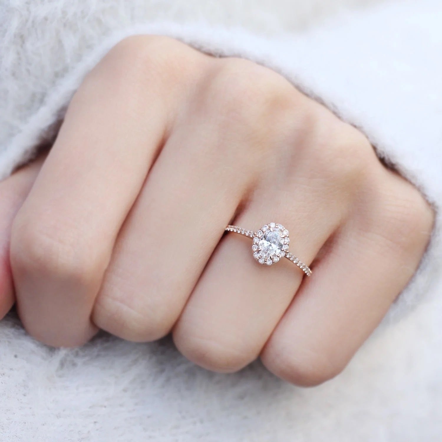 0.75 Carat Diamond Oval Solitaire Ring