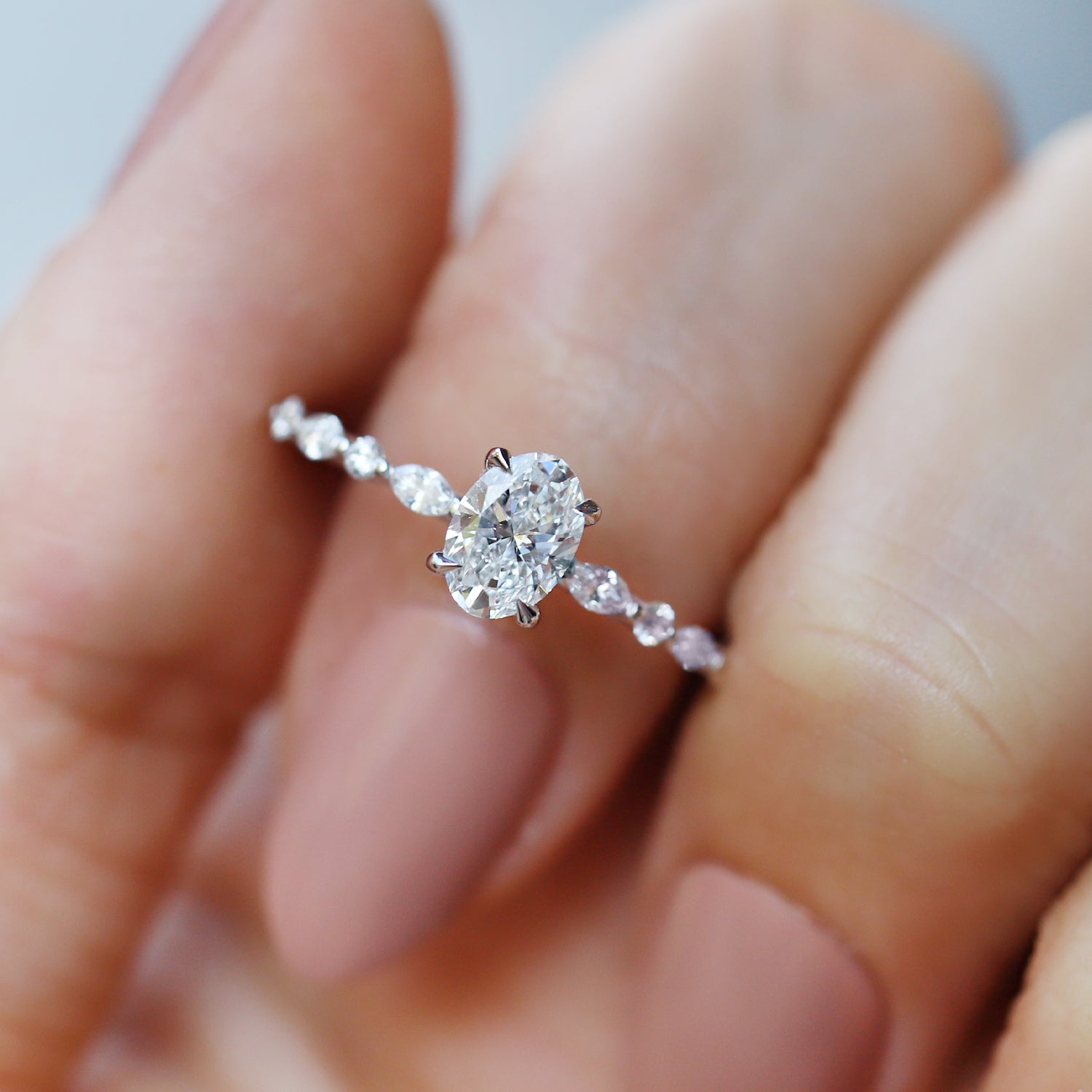0.80 Carat H SI2 HRD Certified Vintage Elena Diamond Ring
