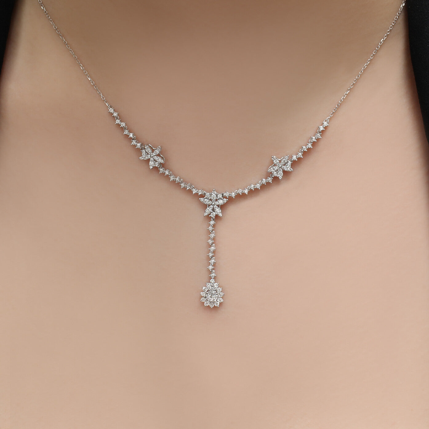 0.80 Karat speziell angefertigte Diamant-Halskette