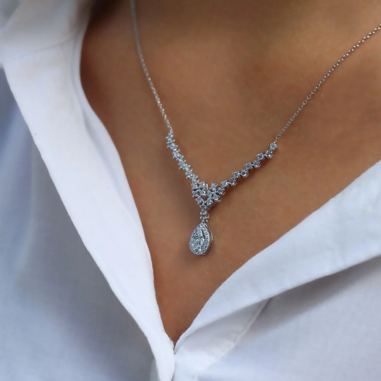 0.80 Carat Custom Design Diamond Necklace
