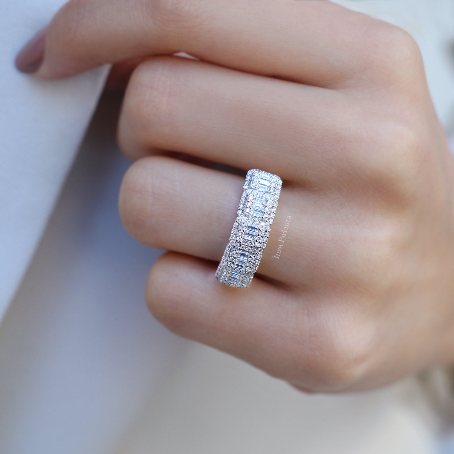 0.80 Carat Diamond Baguette Half Eternity Ring
