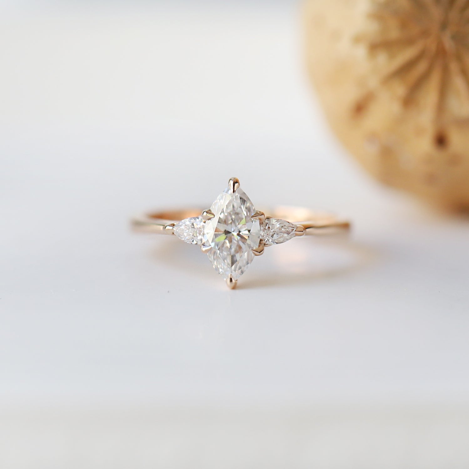 0.85 Carat F SI2 GIA Certified Vintage Clara Marquise Diamond Ring