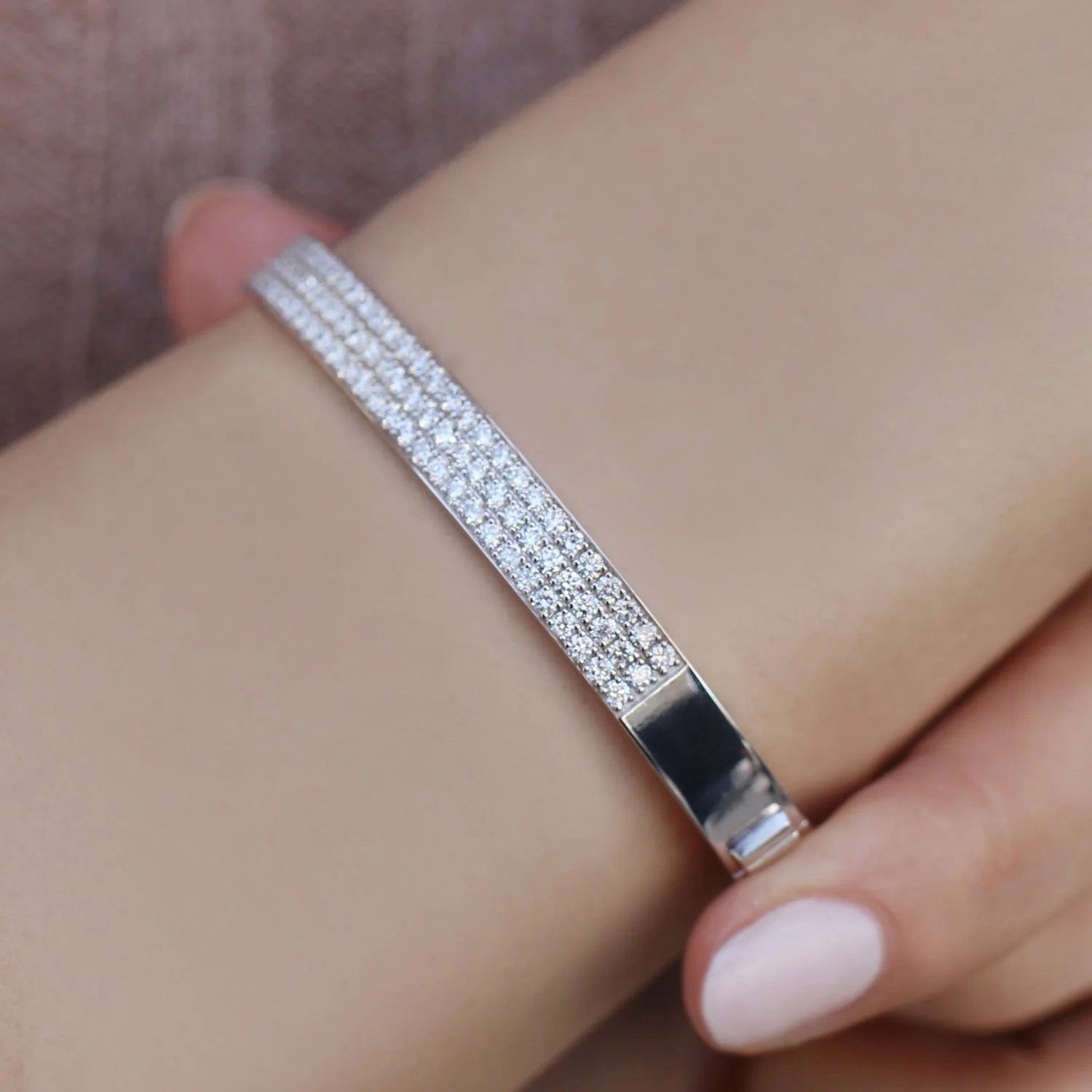 1.90 Carat Custom Designed Diamond Bangle