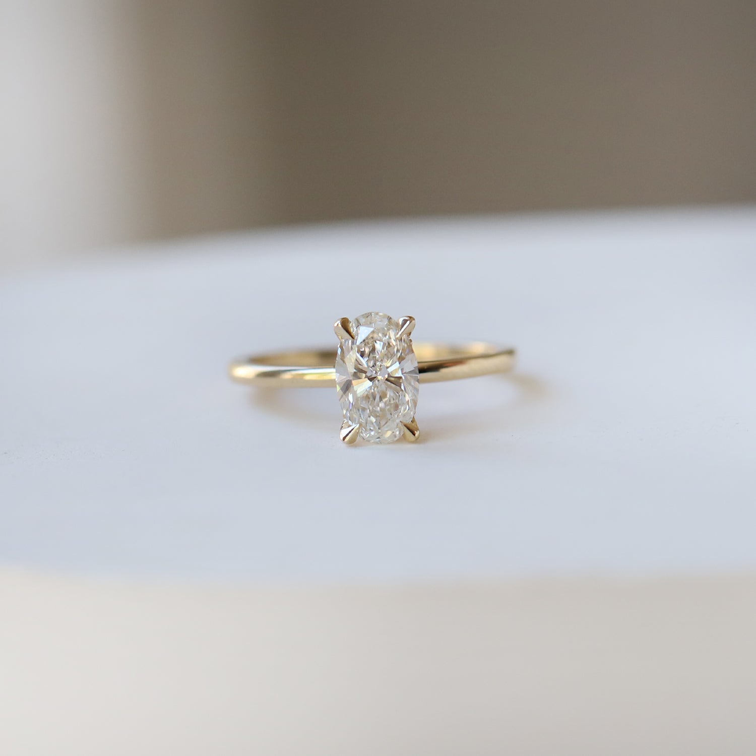 1.05 Carat F SI2 GIA Certified Oval Solitaire Ring