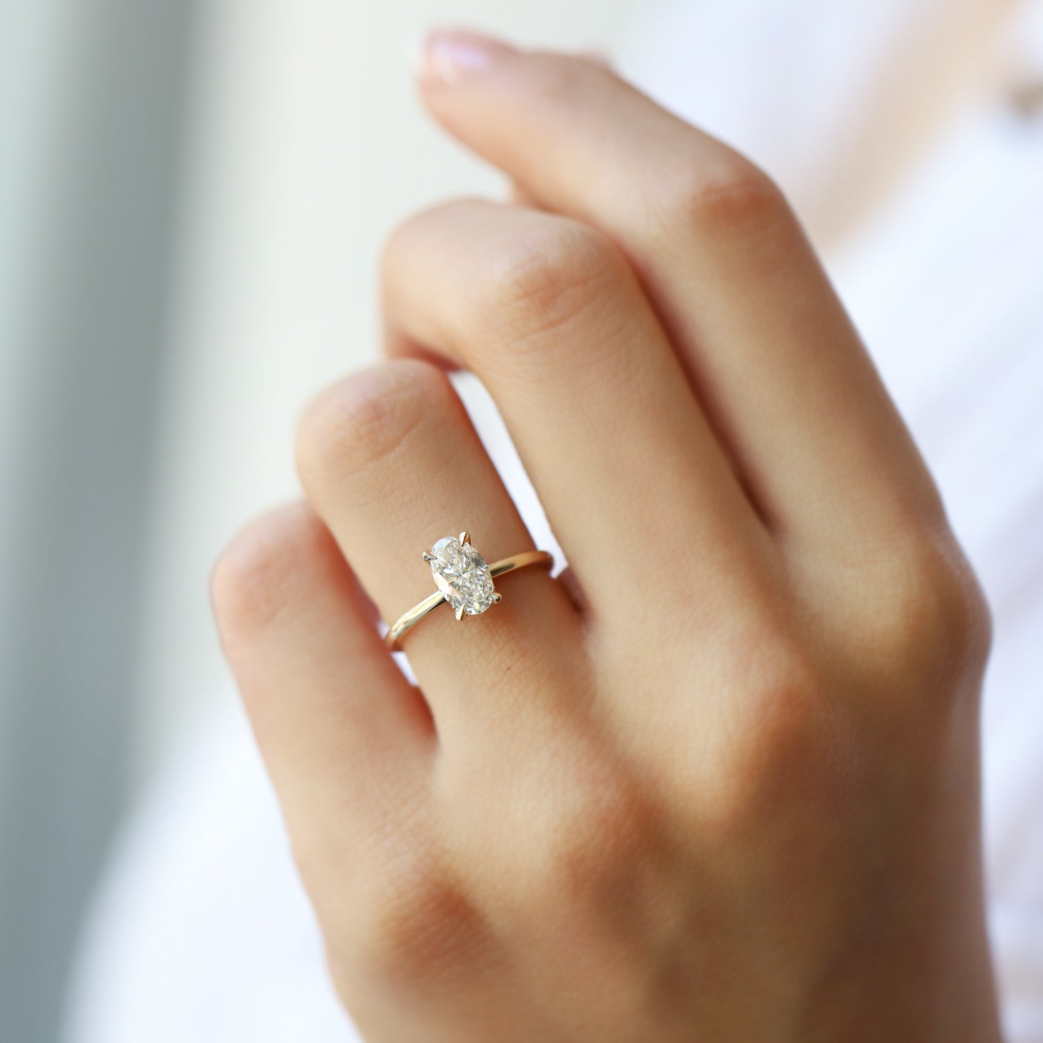 1.05 Carat F SI2 GIA Certified Oval Solitaire Ring