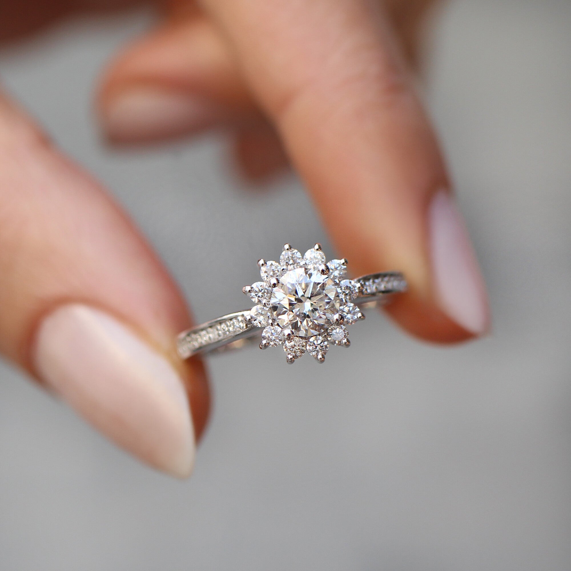 1.00 Carat HRD Certified Custom Designed Snowflake Diamond Ring