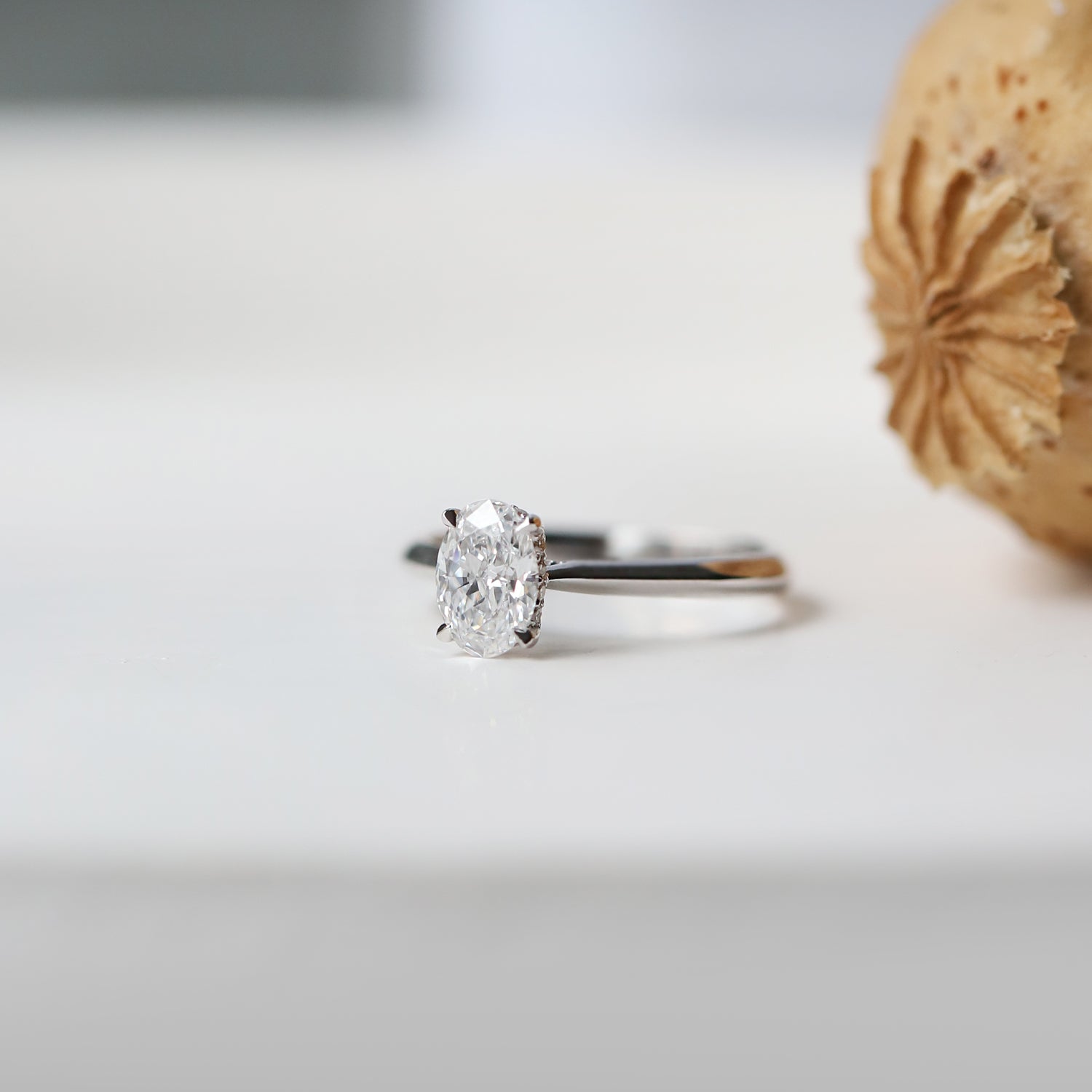 1.10 Karat F SI2 GIA zertifizierter Bianca Diamantring