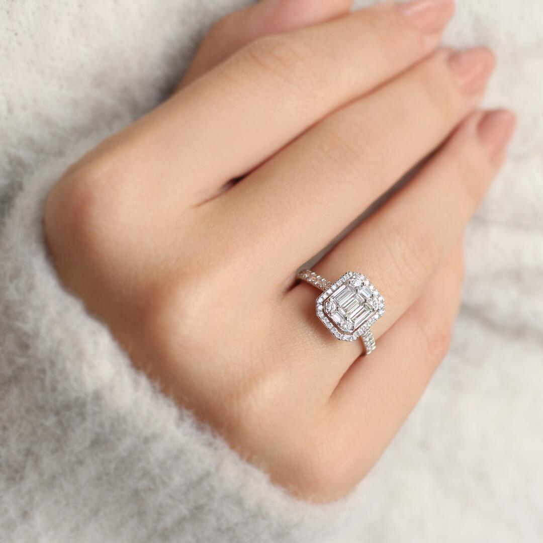 1.00 Carat Custom Design Diamond Baguette Ring