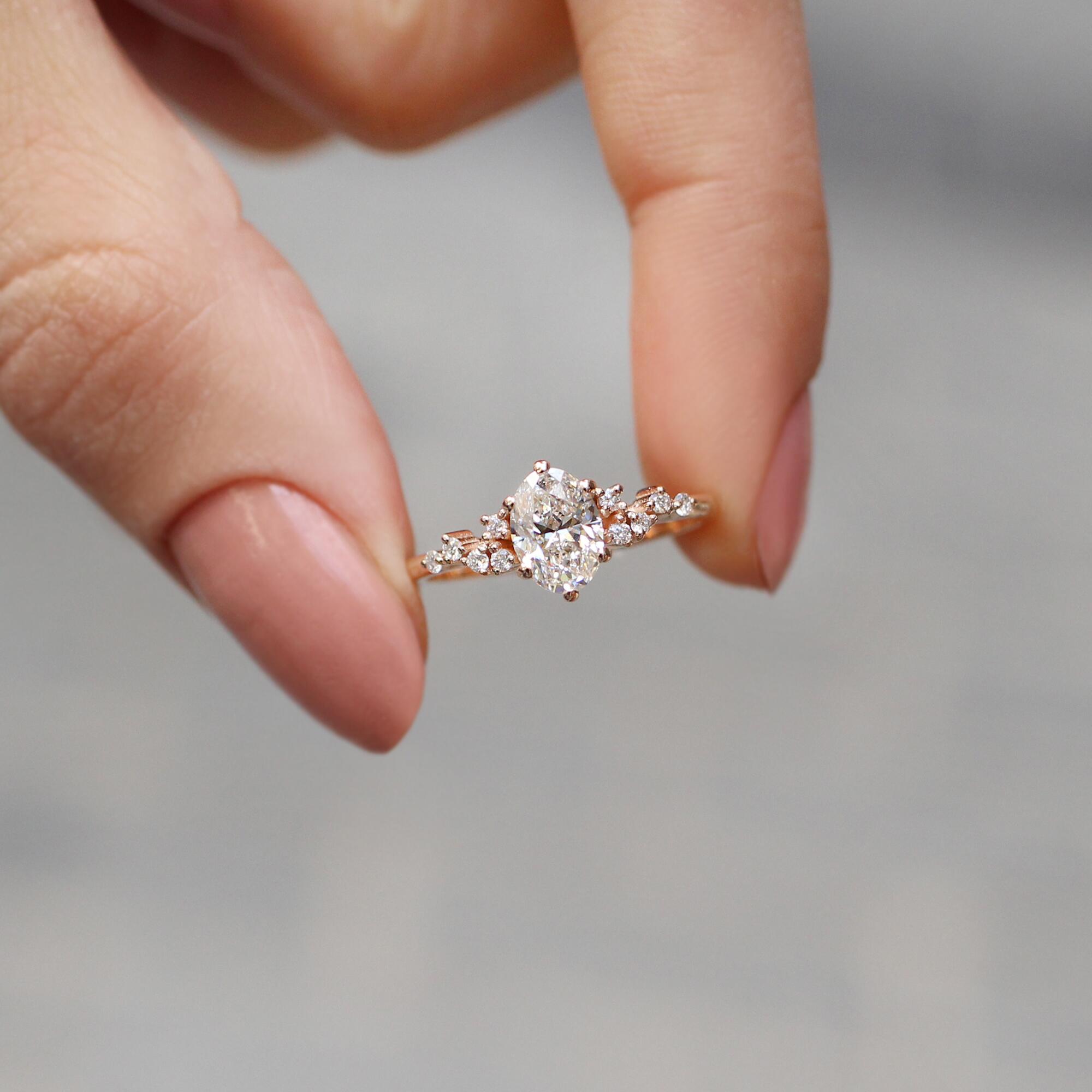 1.10 Carat Vintage Asymmetrical Diamond Solitaire Ring