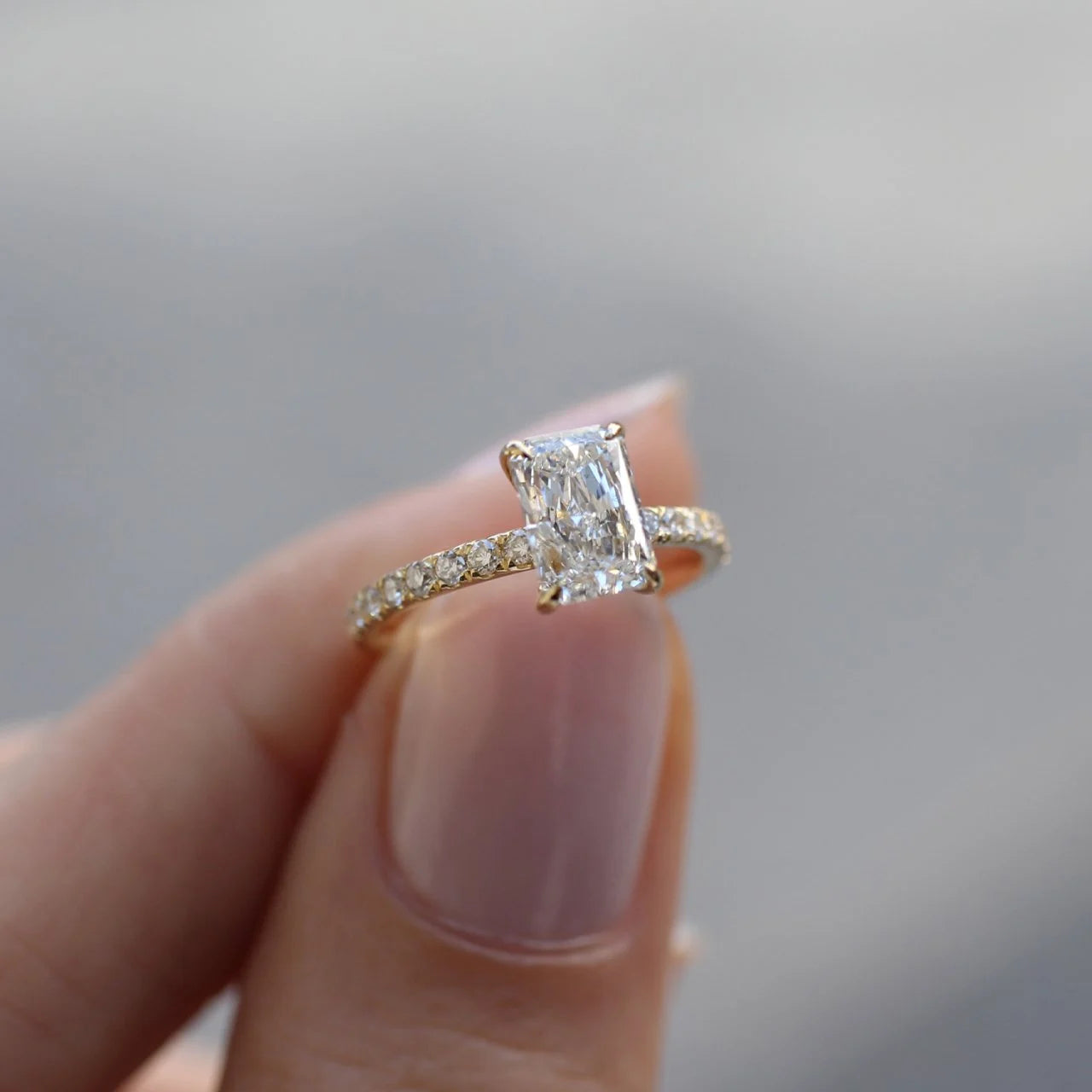 1.20 Carat G SI2 HRD Certified Radiant Diamond Solitaire Ring