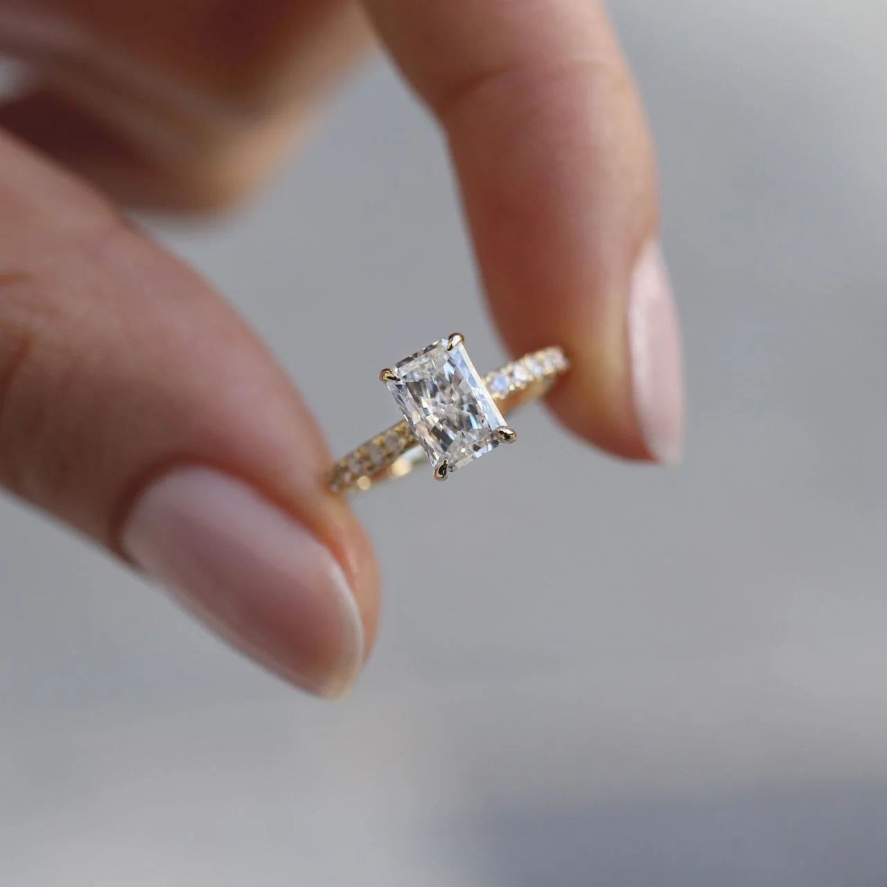 1.20 Carat G SI2 HRD Certified Radiant Diamond Solitaire Ring
