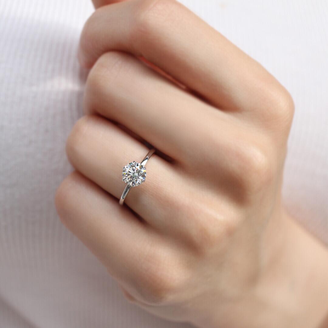 1,30 Karat G SI2 HRD Zertifizierter Solitär-Diamantring