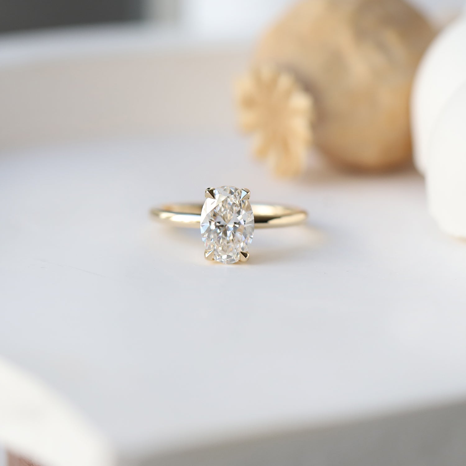 1.50 Carat F SI2 GIA Certified Oval Diamond Ring