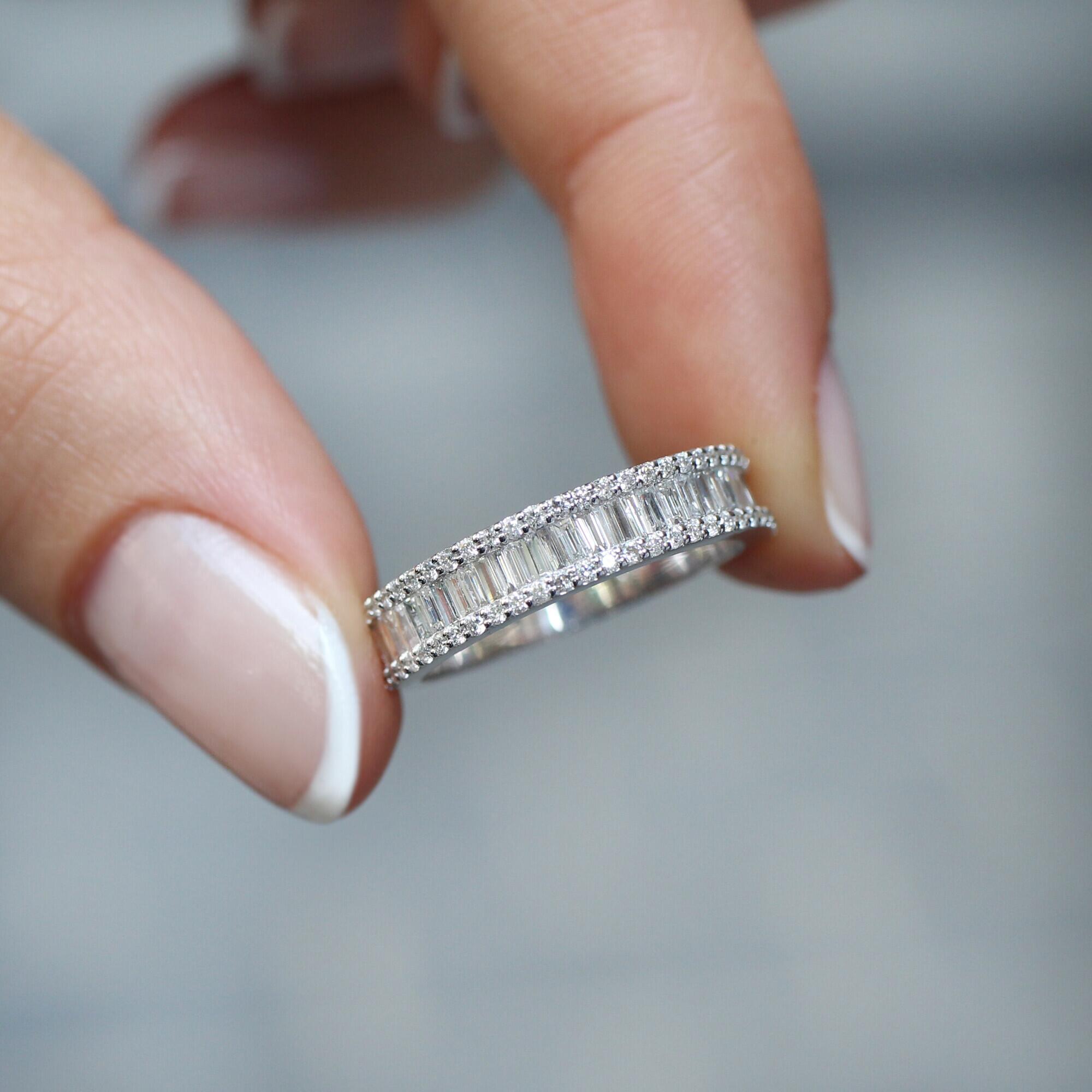 1.50 Carat Diamond Half Eternity Baguette Ring